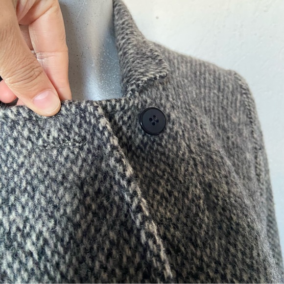 Vintage Wool Trench Pea Coat Peacoat Lined Cozy Warm Neutral USA Made Luxury - Picture 5 of 9